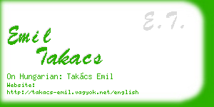emil takacs business card
