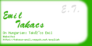 emil takacs business card